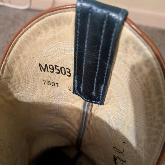 Macie Bean Ladies Antique Saddle Full Quill Navy Boots M9503 - Picture 6 of 7